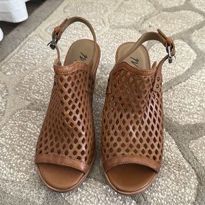 NEVER WORN Woven Heeled Mules